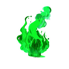 Green flame, green fire, chemical, fire, flame , burring, vector