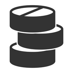 Aspirins outline icon on white background