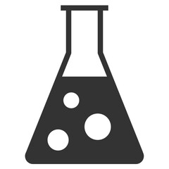 Conical flask flat icon on white background