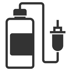 Saline solution solid icon on white background