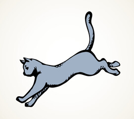 Jumping cat. Vector drawing icon