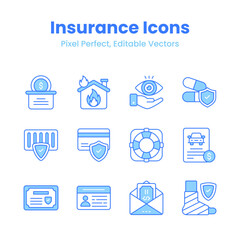 A well designed icons set of insurance, ready to use in your next project, download this premium vectors