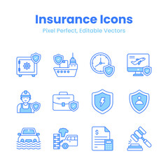 Check this beautifully designed insurance icons set, ready to use in mobile, web apps and all presentation projects
