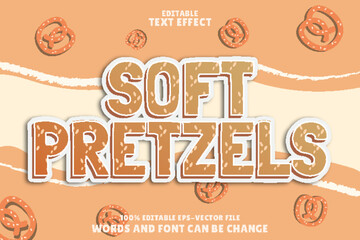 soft pretzels editable text effect emboss modern style