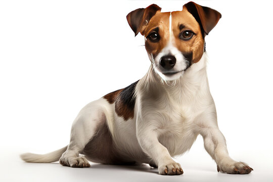 Jack Russell dog isolated on white background