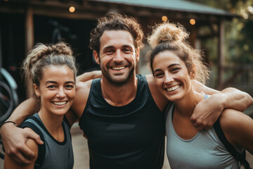 Fitness friends embracing fun lifestyle