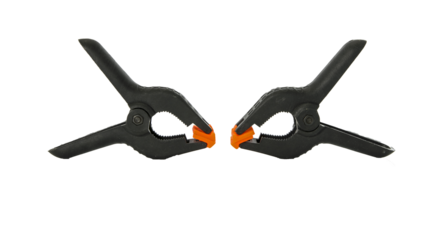 Plastic clamps on a transparent background