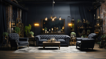 Modern photo studio with professional equipment