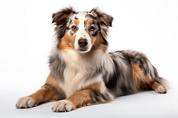 Australian Shepherd dog isolated on white background