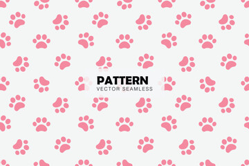 Cat paw cute pink shape seamless repeat pattern - obrazy, fototapety, plakaty