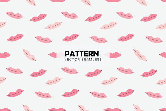 Pink Lips Cute Simple Shape Seamless Repeat Pattern