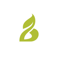 Letter B Leaf logo Design. B Nature Logo Vector
