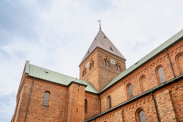 Fototapeta na wymiar St. Bendt's Church in Ringsted from an angel under the tall tower