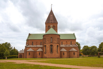 Fototapeta na wymiar St. Bendt's Church in Ringsted from east with the round apse and tall tower