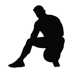 silhouette of people exercising. gym silhouette