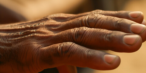 Fototapeta premium Adult hand detail - Generative AI