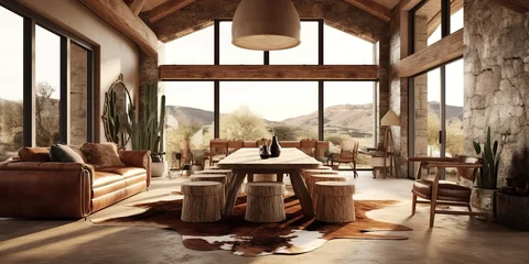 Tuinposter beautiful furniture for living room © biswajit