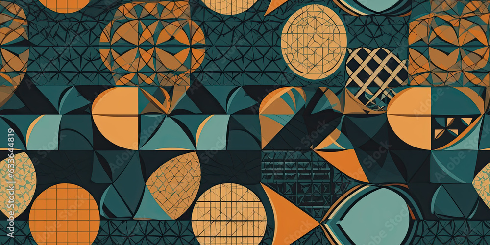 Poster a colorful background with shapes and colors - generative ai
