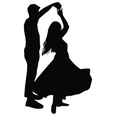 romantic couple silhouette. silhouette of couple at wedding