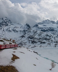 Travel on Bernina Express, Switzerland, UNESCO World Heritage Site.