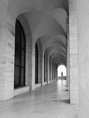 detail of the arches of the square Colosseum in Rome