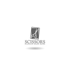 Scissors Logo Template with shadow
