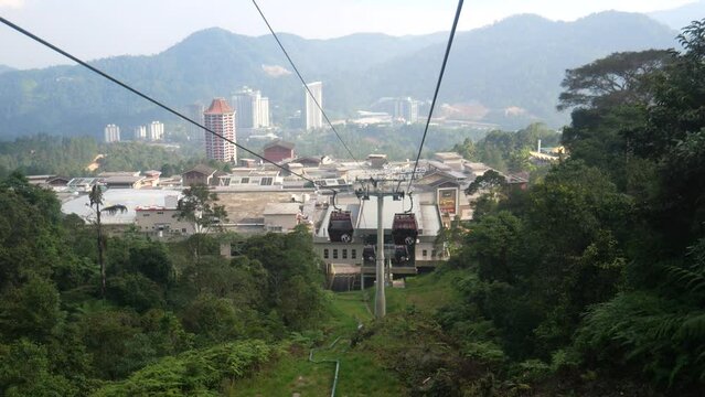 cable cars, Genting, Kuala Lumpur, Malaysia. Genting is a famous tourist attraction in Kula Lumpur, Malaysia. 