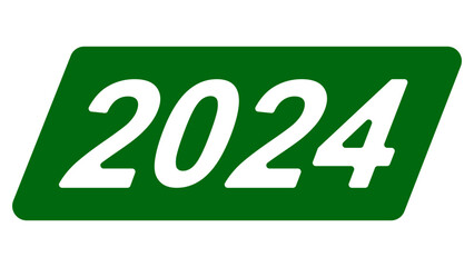 Happy new year 2024 green logo 2024 green .oblique banner