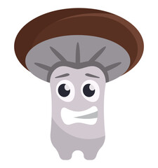 boletus cute character. funny childish cartoon character with face, forest mushrooms. vector cartoon flat character