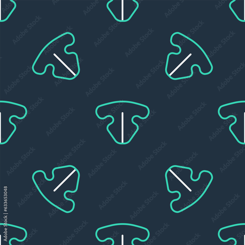 Poster line cat nose icon isolated seamless pattern on black background. vector