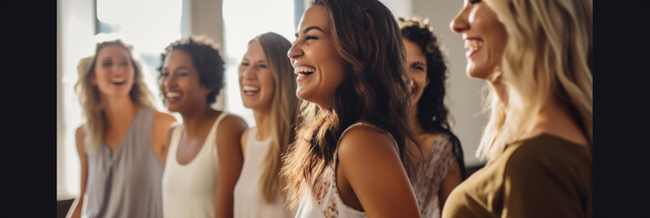Group of female friends dancing in a studio