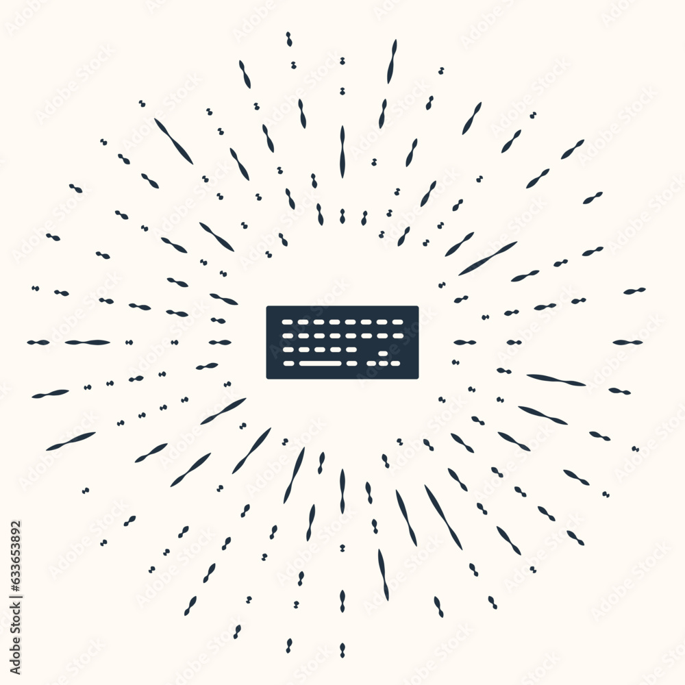 Aufkleber grey computer keyboard icon isolated on beige background. pc component sign. abstract circle random 