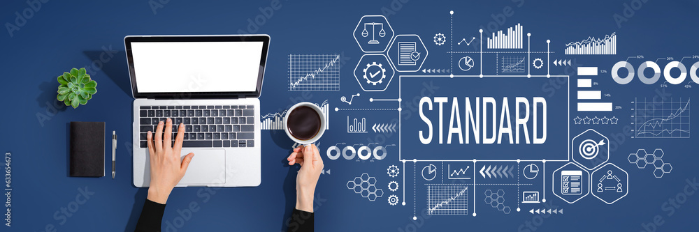 Poster standard theme with person using a laptop computer