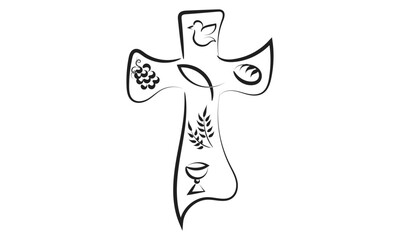 Christian Symbol design for print or use as poster, card, flyer, sticker, tattoo or T Shirt