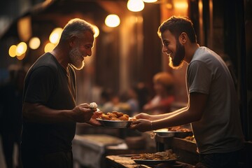 Person Performing Act Of Kindness During Ramadhan, Generative AI 