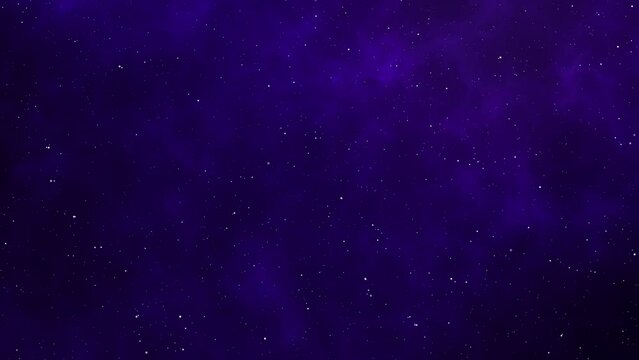 Flying through the stars in abstract purple color space. Universe outer space 4K motion graphics. Concept of futuristic and psychedelic space travel. Colorful galaxy exploration towards milky way
