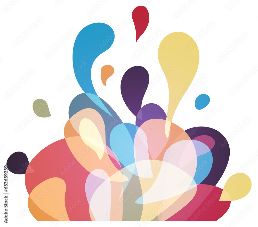 Poster amorphous abstract background. formless design elements modern. color splash . fluid dynamics bubble