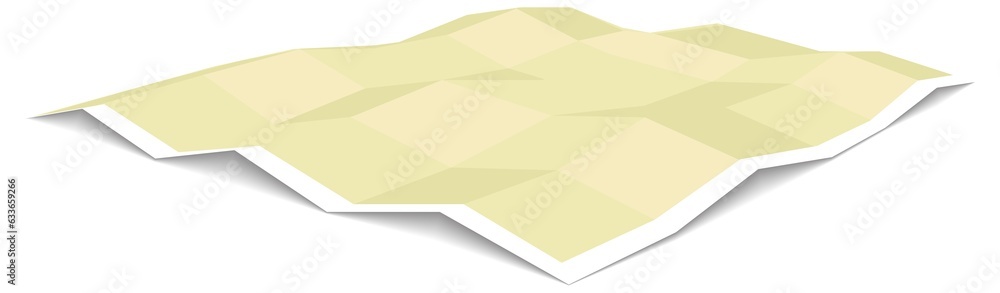 Poster blank unfolded paper map template three dimensional perspective