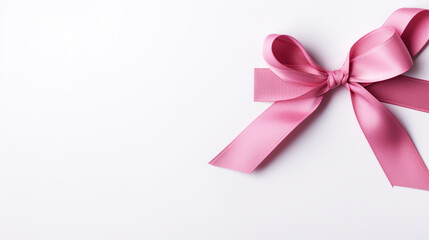 pink ribbon bow. Generative Ai. 