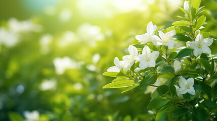 cherry blossom sunny day close up. Generative Ai. 