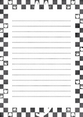 Frame [Letter_Cat Checkered] Black