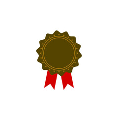 Badge with ribbons icon isolated on transparent background