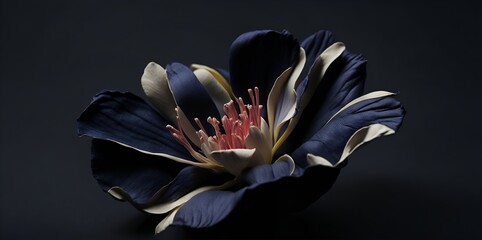 dark black flower bloom, generated ai