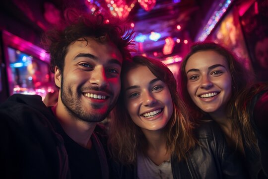  Friends Taking A Selfie Together, Generative AI.