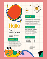 Resume CV with Cute Design Template