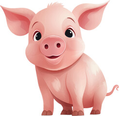 Obraz na płótnie Canvas cartoon pig on white background