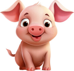 cartoon pig on white background