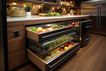 immaculate refrigerator shelves and drawers