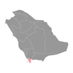Jazan province, administrative division of the country of Saudi Arabia. Vector illustration.