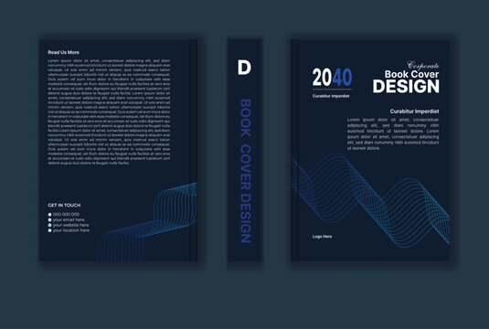 Free vector corporate book cover or brochure template and abstract annual report book cover design 
